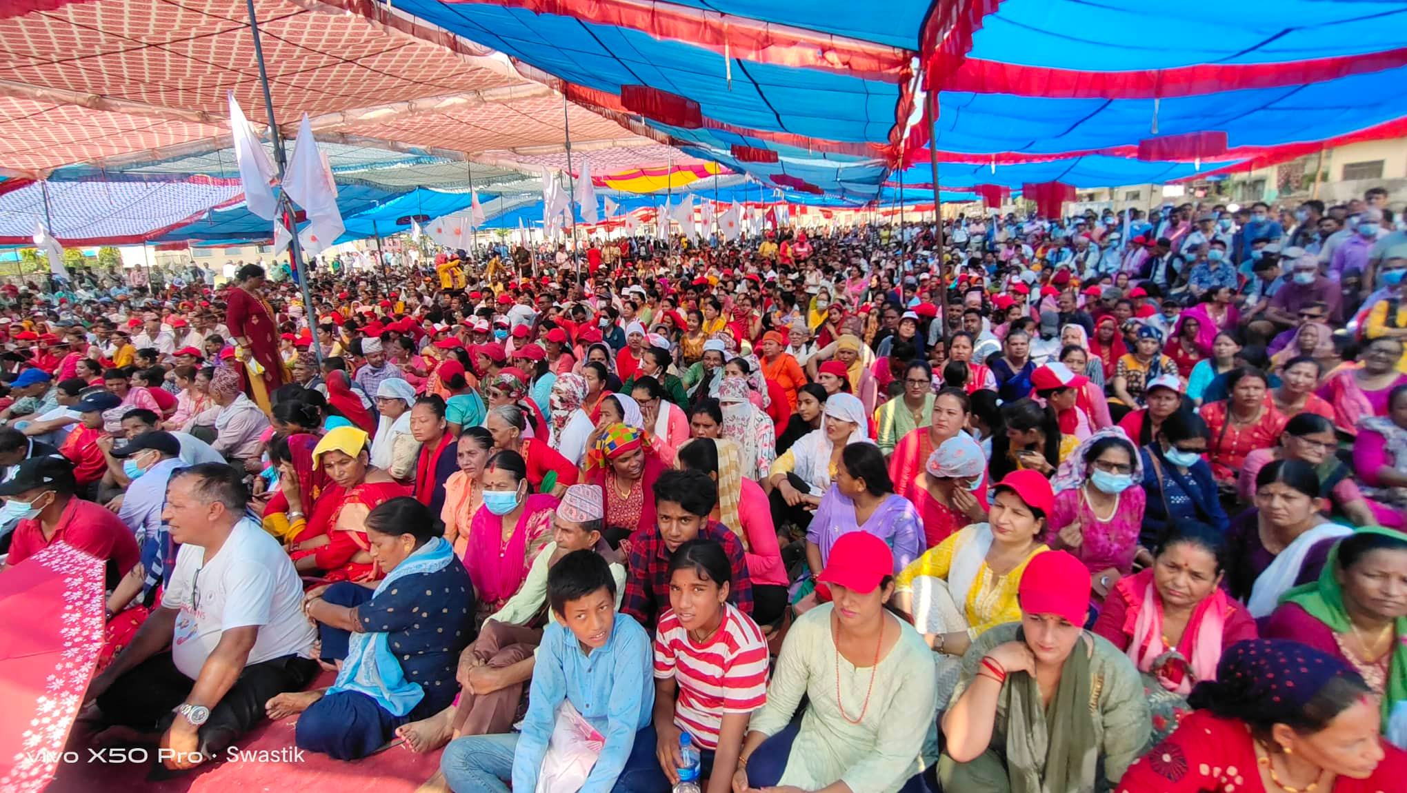 बुटवलकाे एमाले सभामा देखिएका दृश्यहरू